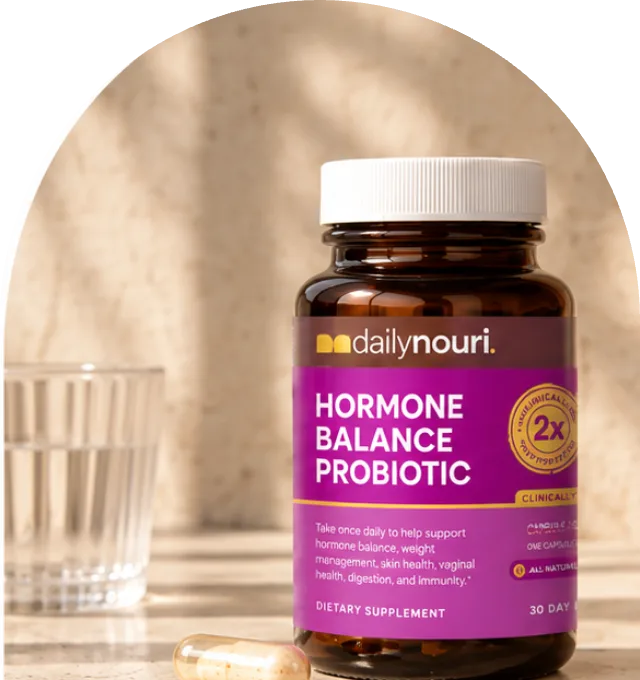 Hormone Balance bottle on a sunlit counter